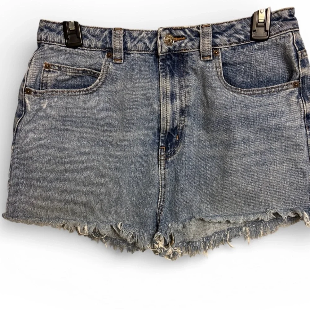 ASOS Blue Distressed Jean Shorts - Picture 1 of 8